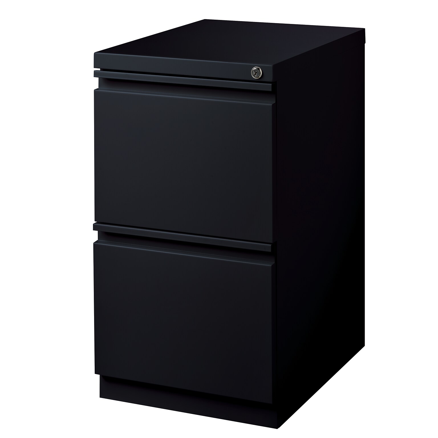 Hirsh HL10000 Series 2-Drawer Mobile Pedestal File Cabinet w/Full-Width Pull and Wheels, Letter-Width, Black, 20D (18578)