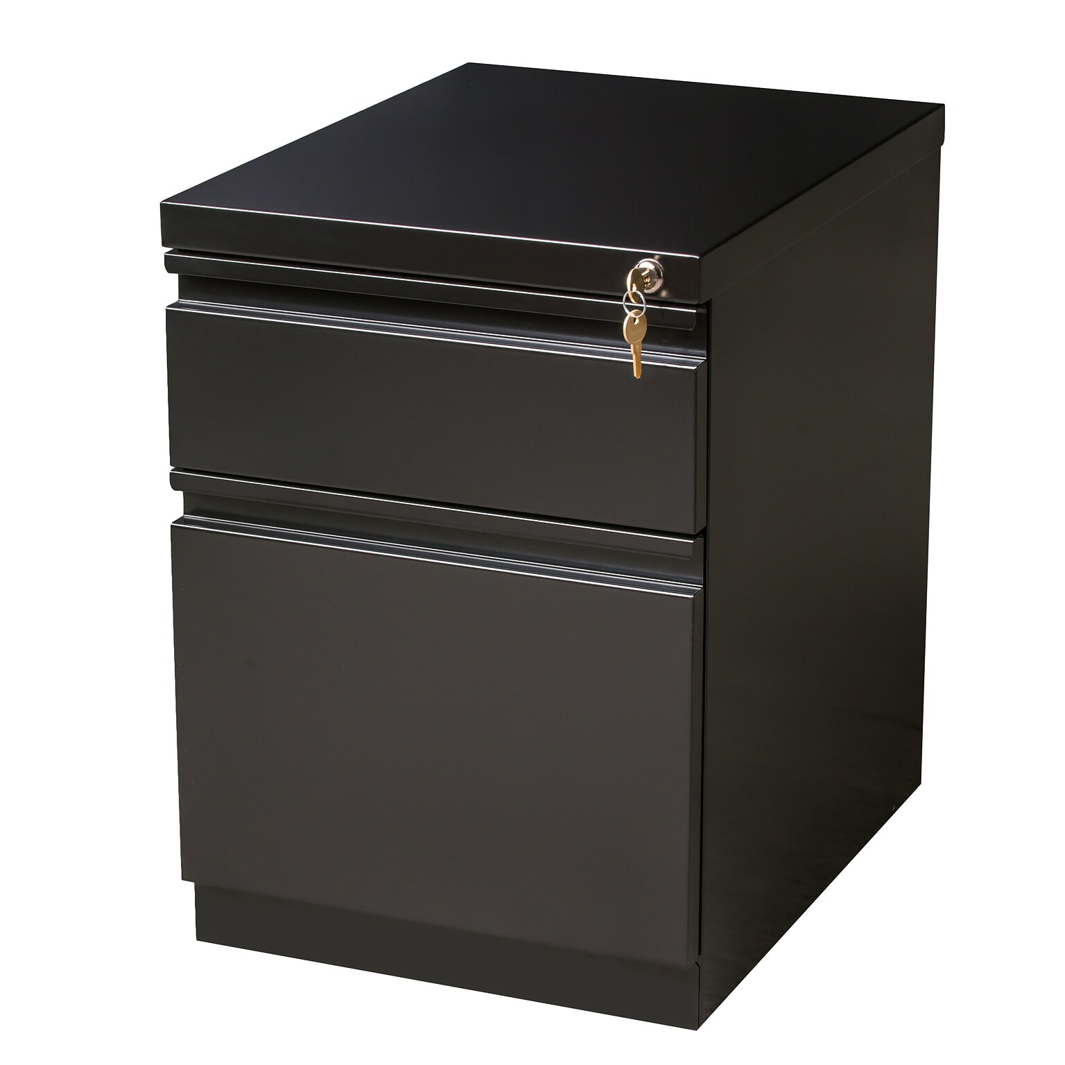 2-Drawer Mobile File Cabinet, Letter-Size, Black, 20 Deep (19308)