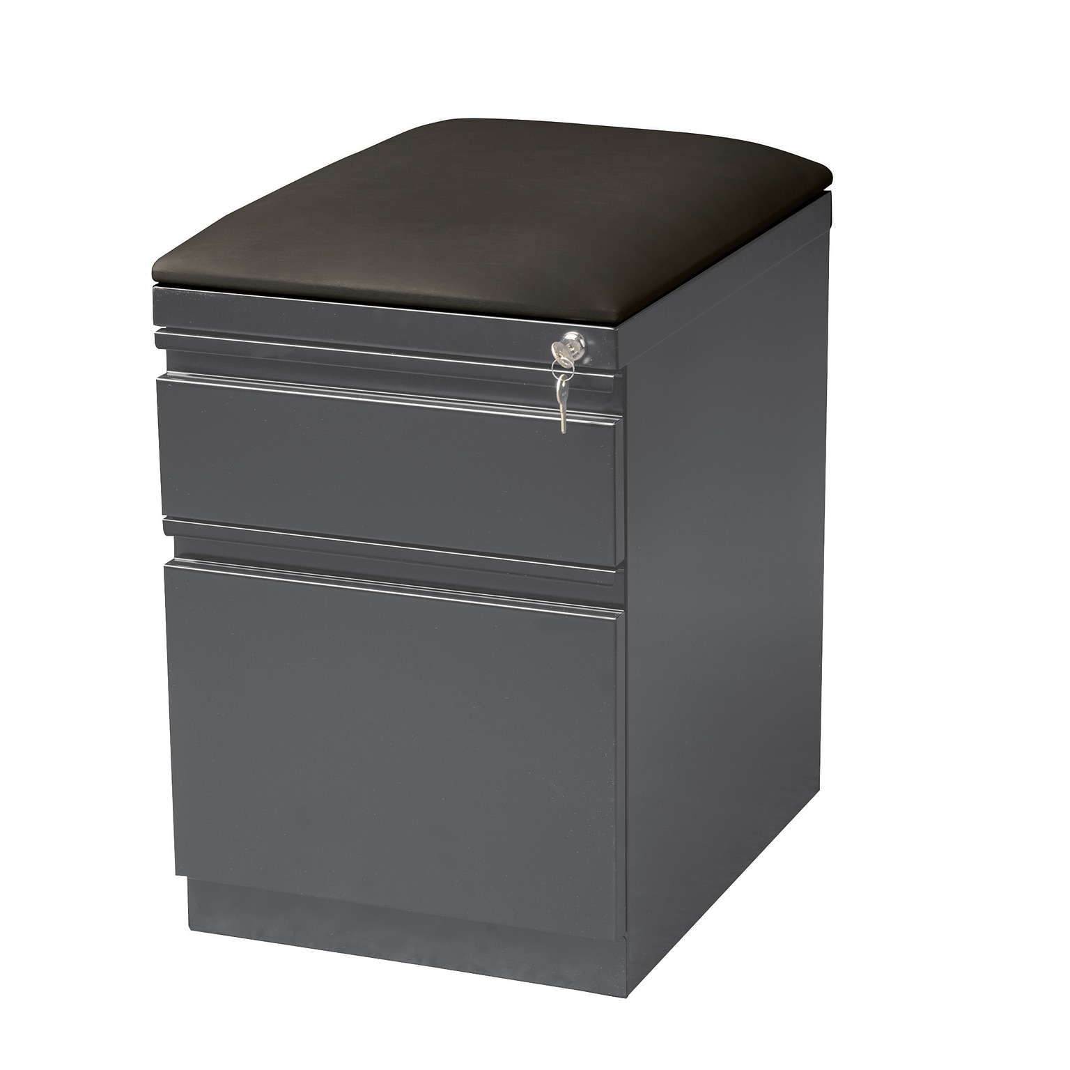 2-Drawer File Cabinet with Seat and Wheels, Charcoal, 20 Deep (20962)