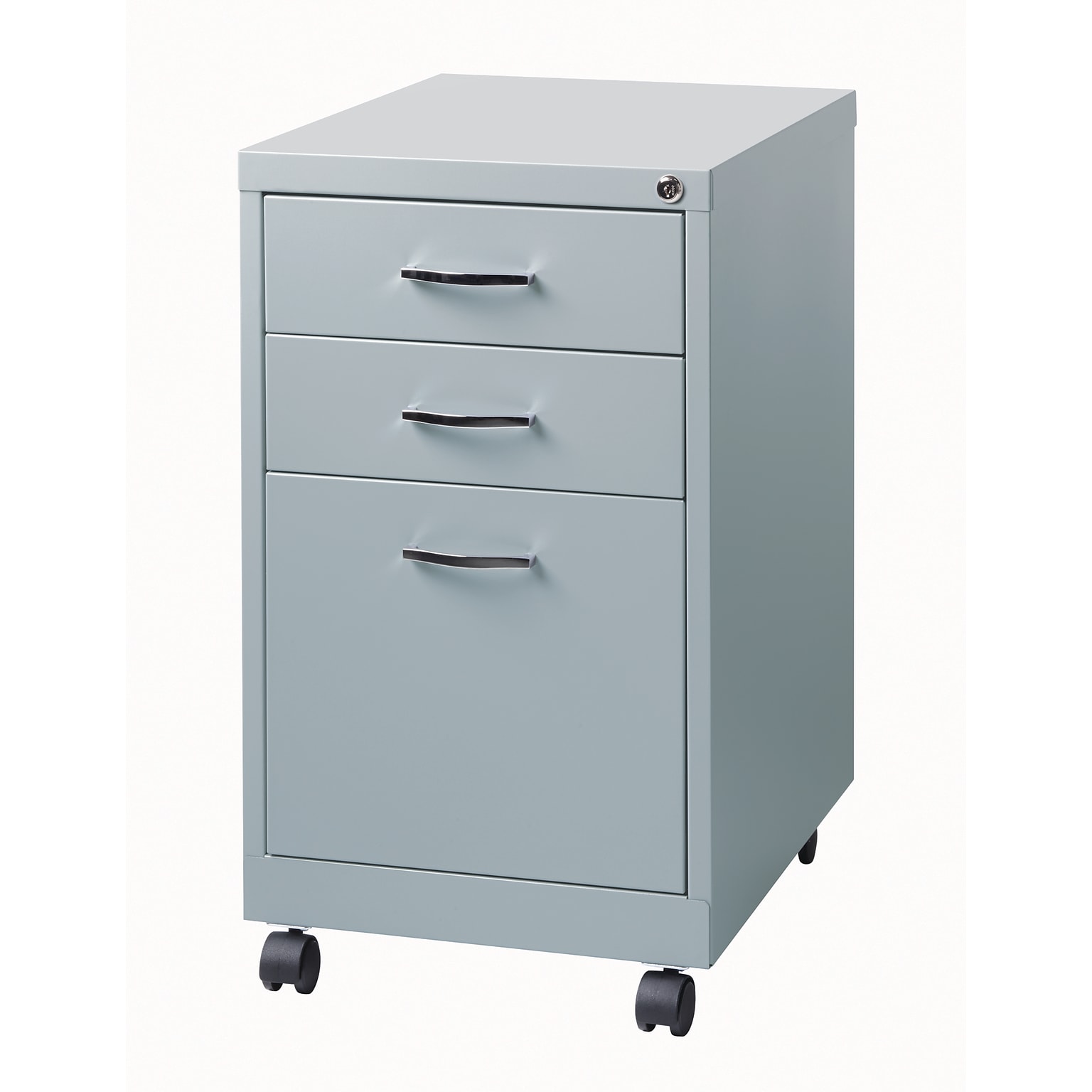 3-Drawer Metal File Cabinet, Platinum, 19 Deep (21027)