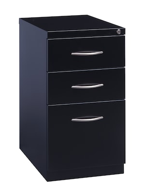 3-Drawer File Cabinet with Wheels and Arch Handles, Black, 23 Deep (21115)