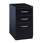 3-Drawer File Cabinet with Wheels and Arch Handles, Black, 23" Deep (21115)