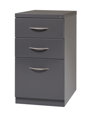 3-Drawer Mobile File Cabinet with Arch HandleCharcoal (21116)