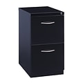 2-Drawer Mobile File Cabinet and Arch Style Handles, Black, 23 Deep (21117)