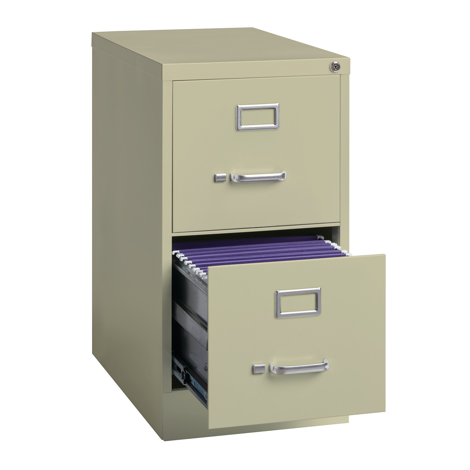 2-Drawer Vertical File Cabinet, Letter-Size, Putty, 22 Deep (17889)