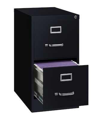 2-Drawer Letter Width Vertical File Cabinet, Black, 22 Deep (17890)