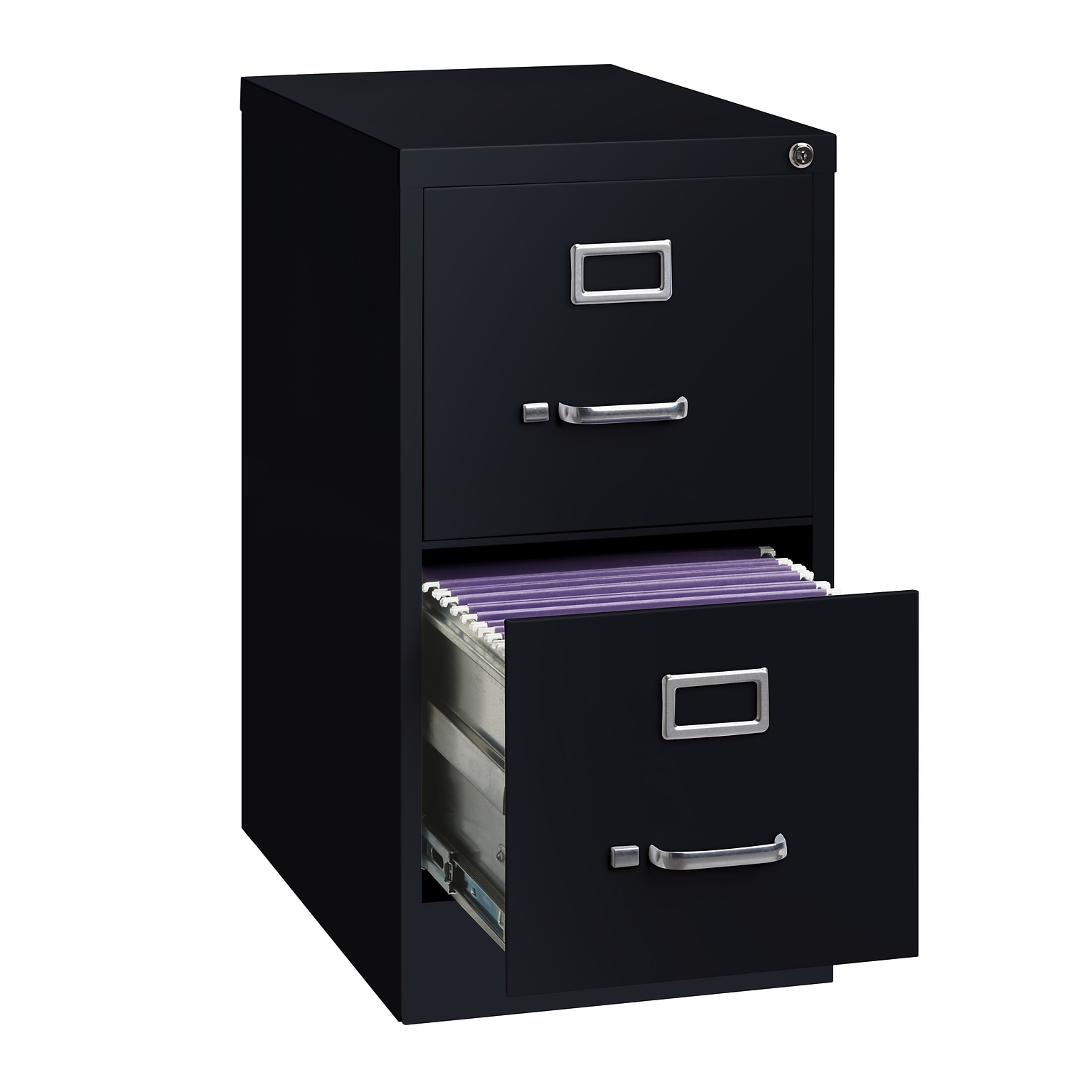 2-Drawer Letter Width Vertical File Cabinet, Black, 22 Deep (17890)