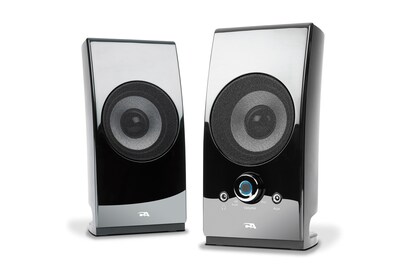 Cyber Acoustics CA-2027 High Powered Desktop Wired Speaker System; 5 W, Glossy Black