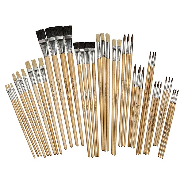 Pacon Brush Assortment  Ages 5+, Set of 40 Brushes (PACAC5220)