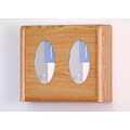 Wooden Mallet 2 Pocket Horizontal Wall Oak Glove Dispenser (GBW11-2LO)