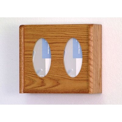 Wooden Mallet 2 Pocket Horizontal Wall Medium Oak Glove Dispenser (GBW11-2MO)