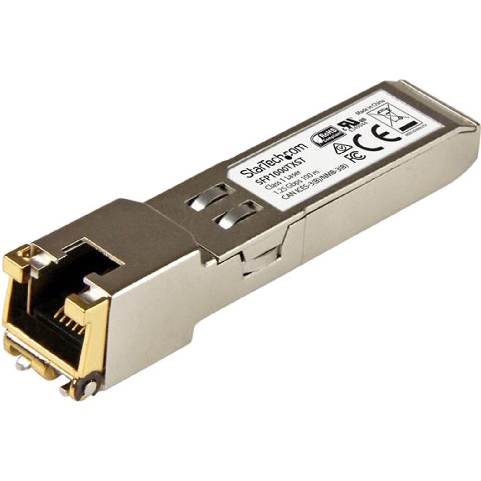 StarTech.com MSA Compliant 1000Base-TX SFP, Copper SFP, Gigabit SFP Module, RJ45 SFP, 1G SFP, 100m (328 ft) (SFP1000TXST)