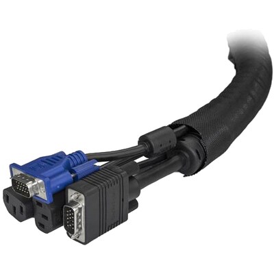 StarTech Cable Management Sleeve, 2 m, Cable Organizer, Flexible Cable Cover, Trimmable Fabric Cord