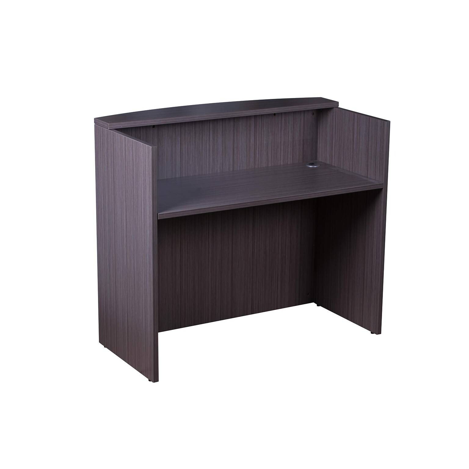 Boss Office Products Laminate Collection in Driftwood Finish, Glazed Reception Desk