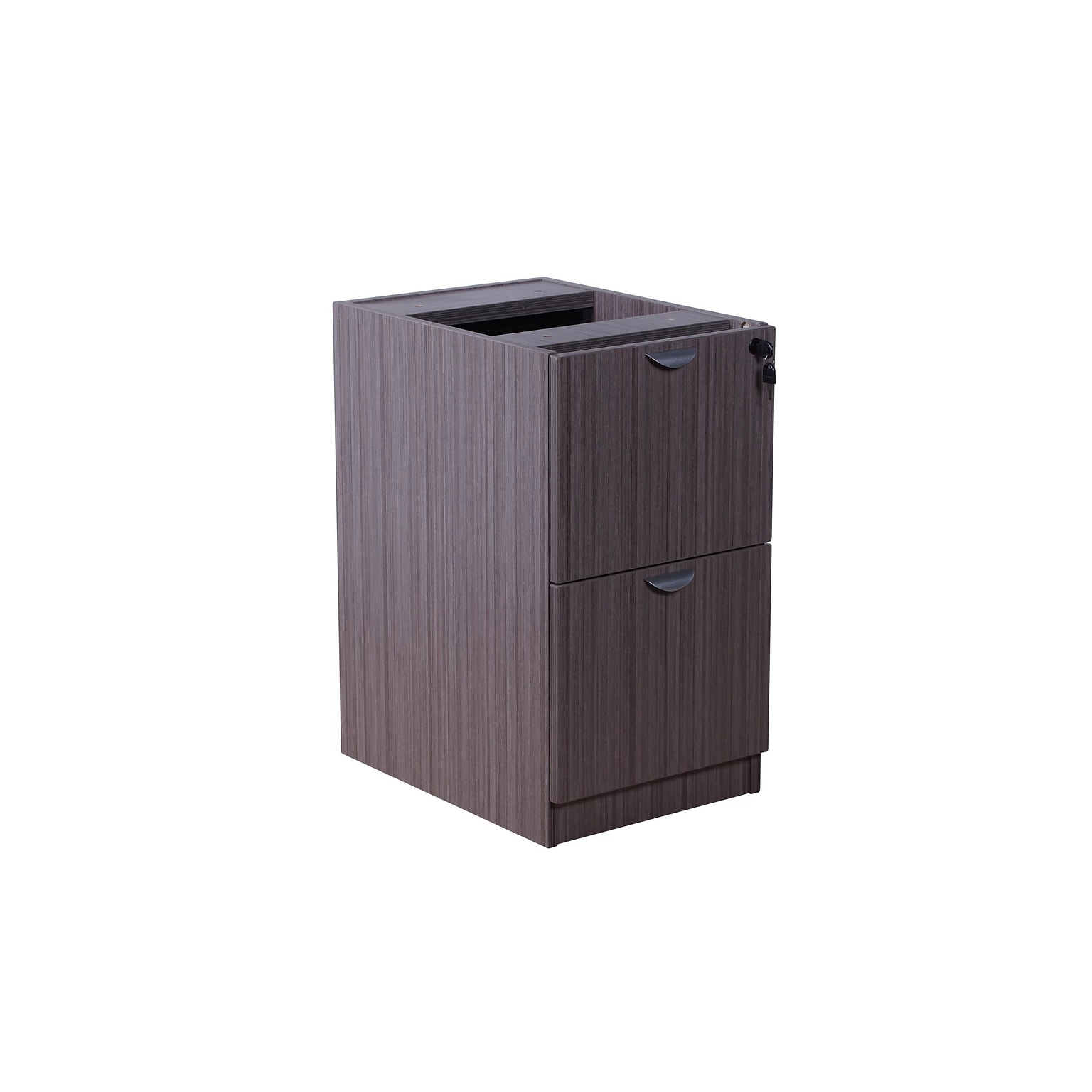 Boss Office Products Laminate Collection in Driftwood Finish, Full Pedestal File/File