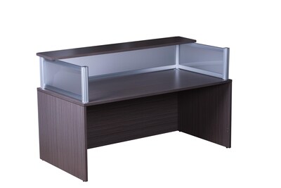 Boss® Laminate Collection in Driftwood Finish, Plexiglass Reception Desk