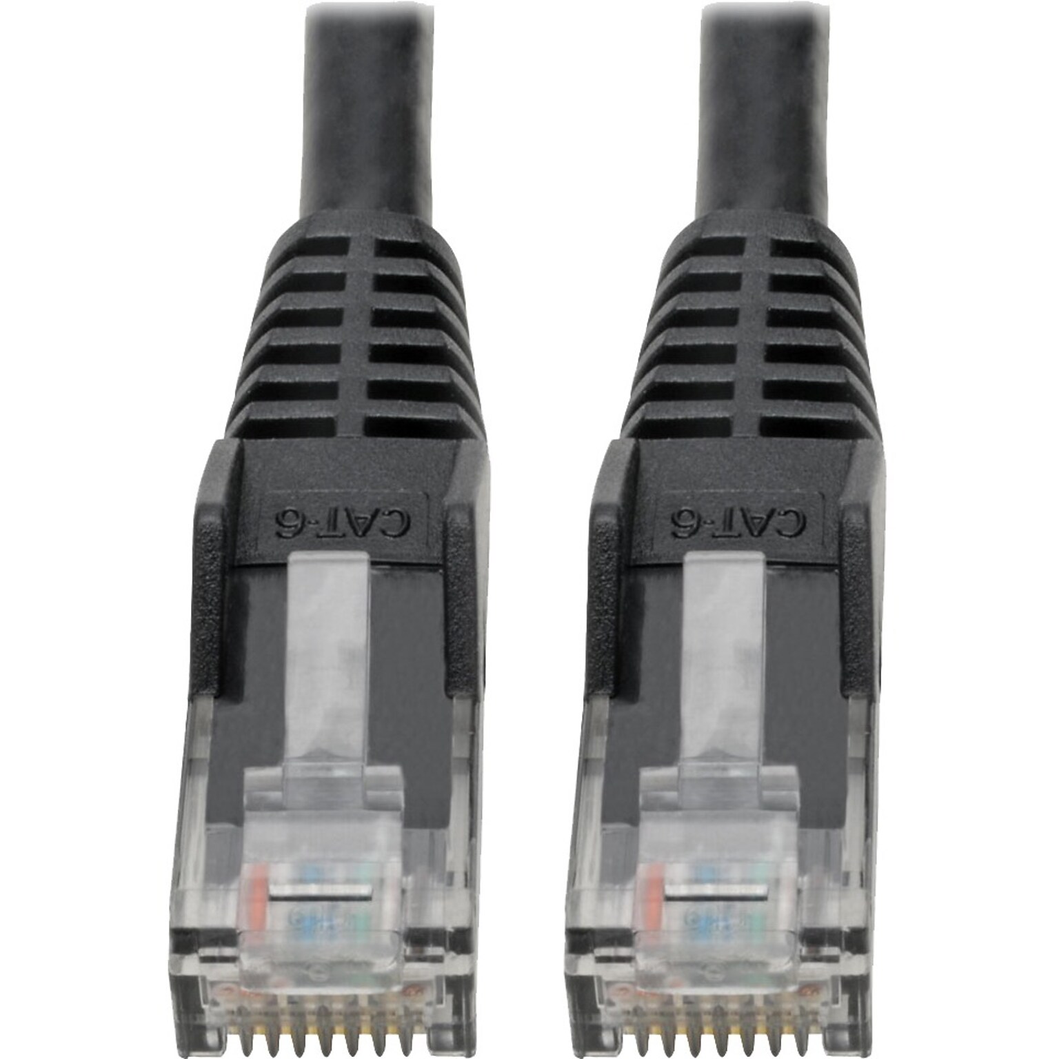 Tripp Lite Cat6 GbE Gigabit Ethernet Snagless Molded Patch Cable UTP Black RJ45 M/M 6in 6 (N201-06N-BK)