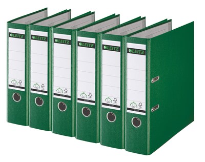 Leitz A4 Binders 3 2-Ring A4 Binders, D-Ring, Green, 6/Pack (1010PACK-GR)