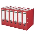 Leitz A4 Binders 3 2-Ring A4 Binders, D-Ring, Red, 6/Pack (1010PACK-RD)