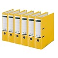 Leitz 2-Ring 3-Inch Premium A4 Sized European Binders 6-Pack, Yellow (1010PACK-YE)