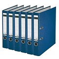 Leitz A4 Binders 2 2-Ring A4 Binders, D-Ring, Blue, 6/Pack (1015PACK-BL)