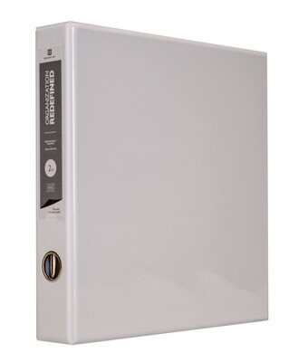 Bindertek Premium 2 3-Ring Vinyl View Binder, White (3EDVB2-WH)