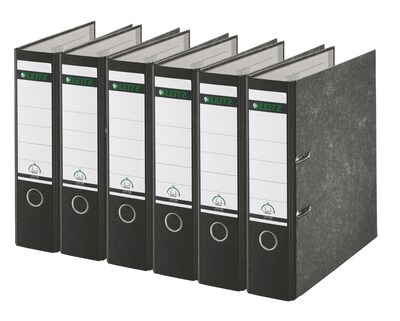 Leitz A4 Binders 3 2-Ring A4 Binders, D-Ring, Black, 6/Pack (R80PACK-BK)