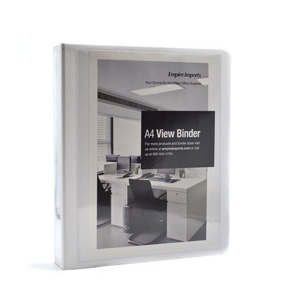 Empire Imports 4-Ring 1.5-Inch A4 Heavy Duty View Binder, White (VBP1.5-WH)