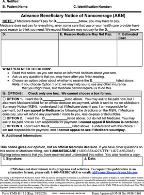 Medical Arts Press® Advance Beneficiary Form Revised (3/11); 1 Part