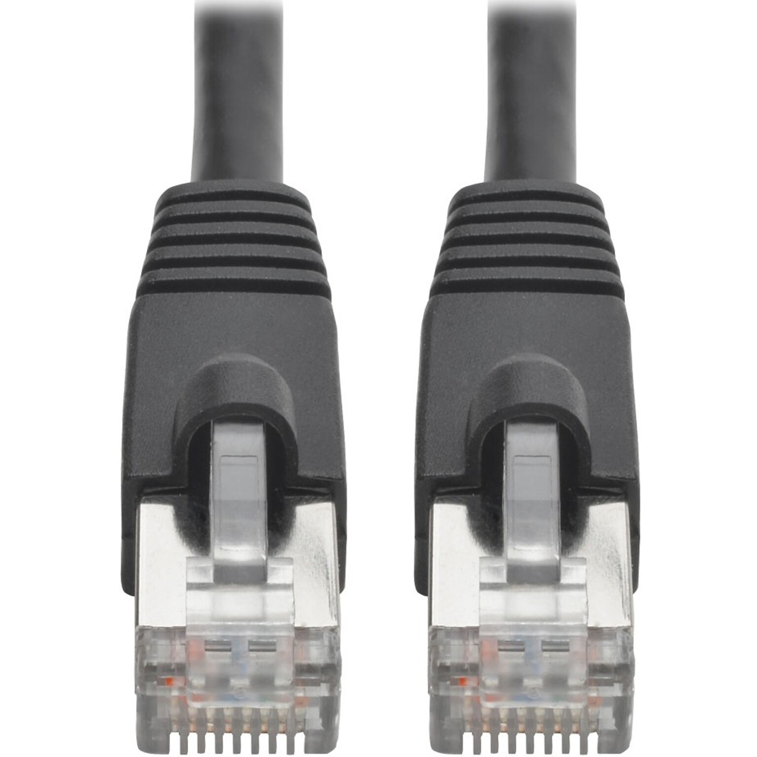 Tripp Lite Cat6a Snagless Shielded STP Patch Cable 10G, PoE, Black M/M 1ft (N262-001-BK)