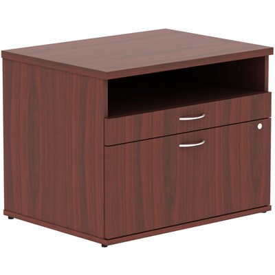 Lorell Relevance Series 2-Drawer File Cabinet Credenza, 22D x 29.5W x 23.1H, Mahogany (LLR16212)