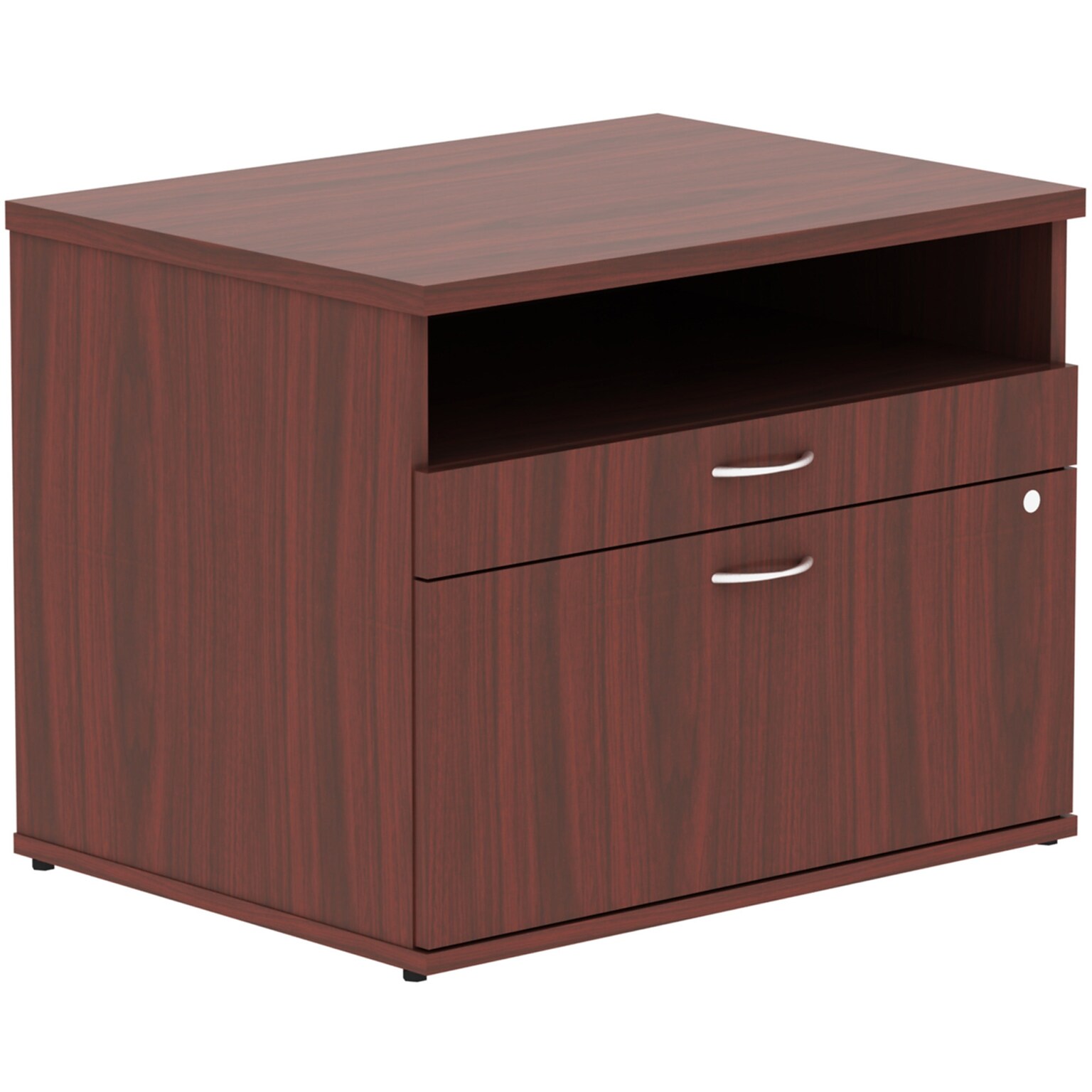 Lorell Relevance Series 2-Drawer File Cabinet Credenza, 22D x 29.5W x 23.1H, Mahogany (LLR16212)