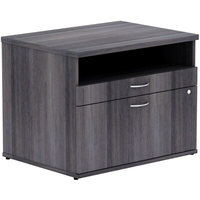 Lorell Relevance Series 2-Drawer File Cabinet Credenza, 22D x 29.5W x 23.1H, Charcoal (LLR16213)