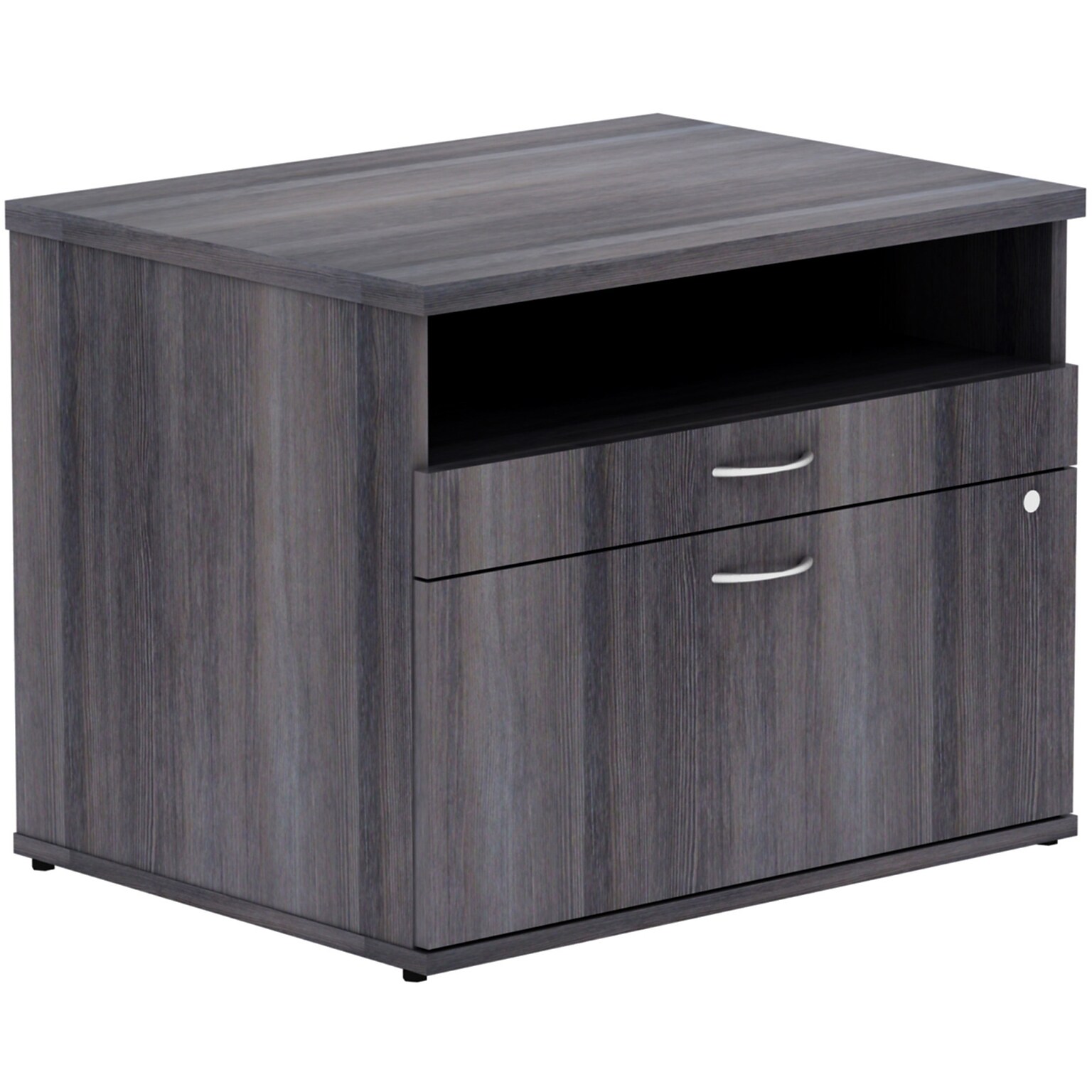 Lorell Relevance Series 2-Drawer File Cabinet Credenza, 22D x 29.5W x 23.1H, Charcoal (LLR16213)