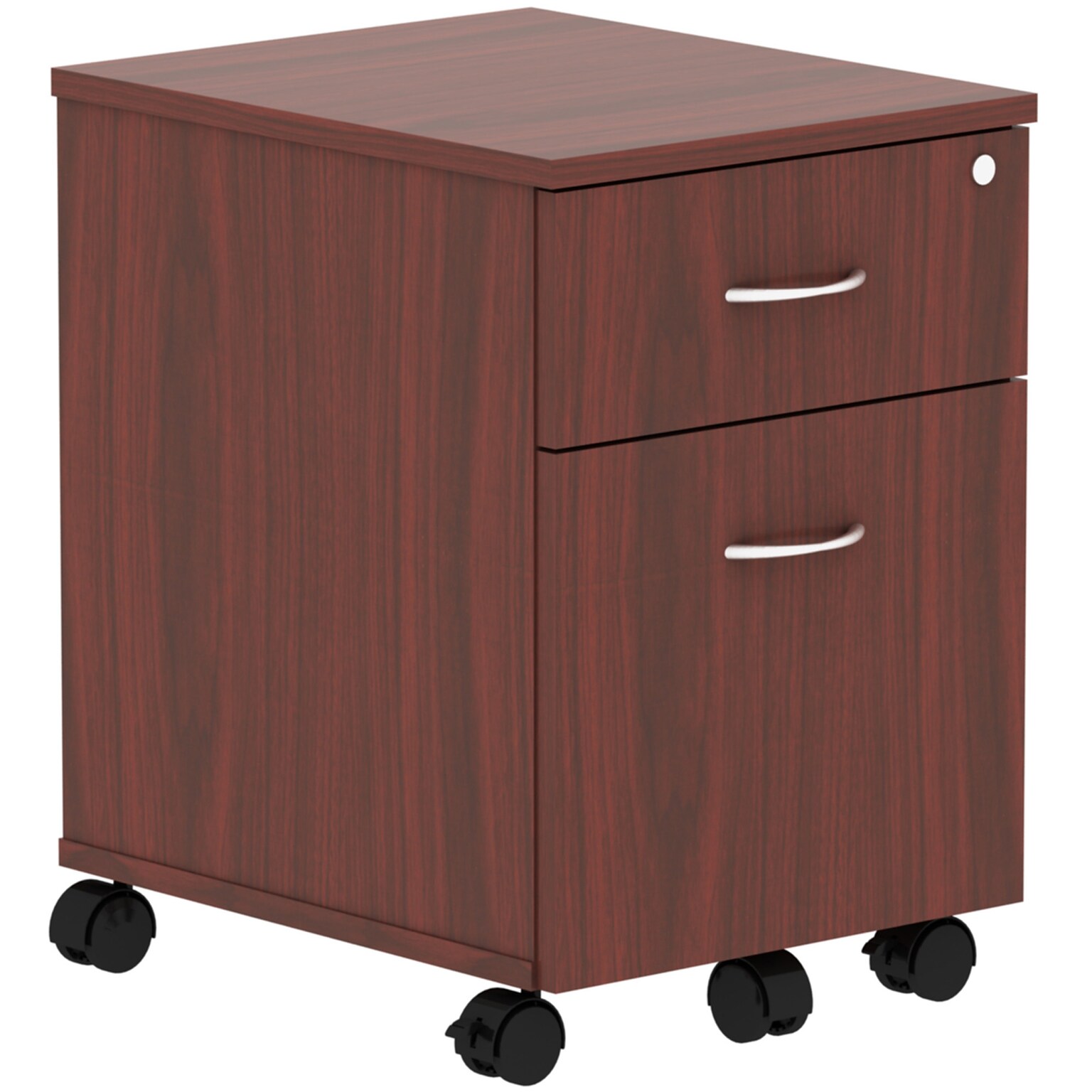 Lorell Relevance Series 2-Drawer Vertical Mobile File Cabinet, 15.7W x 19.9D x 22.9H, Mahogany (LLR16216)