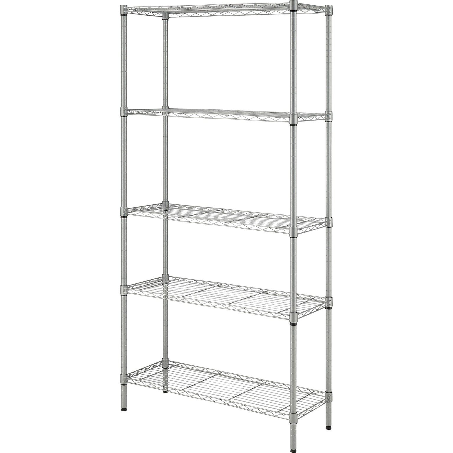 Lorell Light-Duty Wire Shelving, 36W x 14D x 72H, Silver (LLR70062)