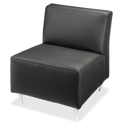 Lorell Fuze Modular Series Armless Lounge Chair, Black (LLR86917)