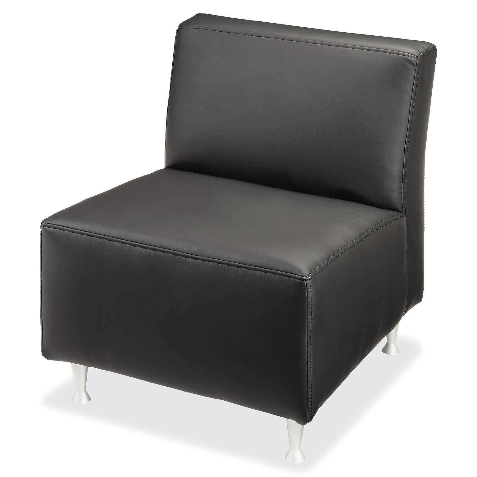 Lorell Fuze Modular Series Armless Lounge Chair, Black (LLR86917)