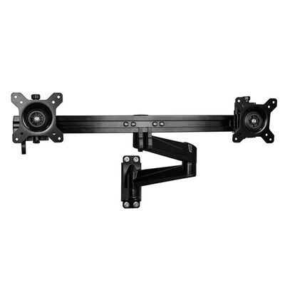 StarTech Wall Mount Dual Monitor Arm, Steel Adjustable, Up to 24, Black (ARMDUALWALL)