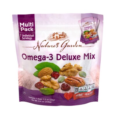 Natures Garden Omega-3 Deluxe Mix, 1.2 oz., 7 Count/Pack, 6/Pack (7025)