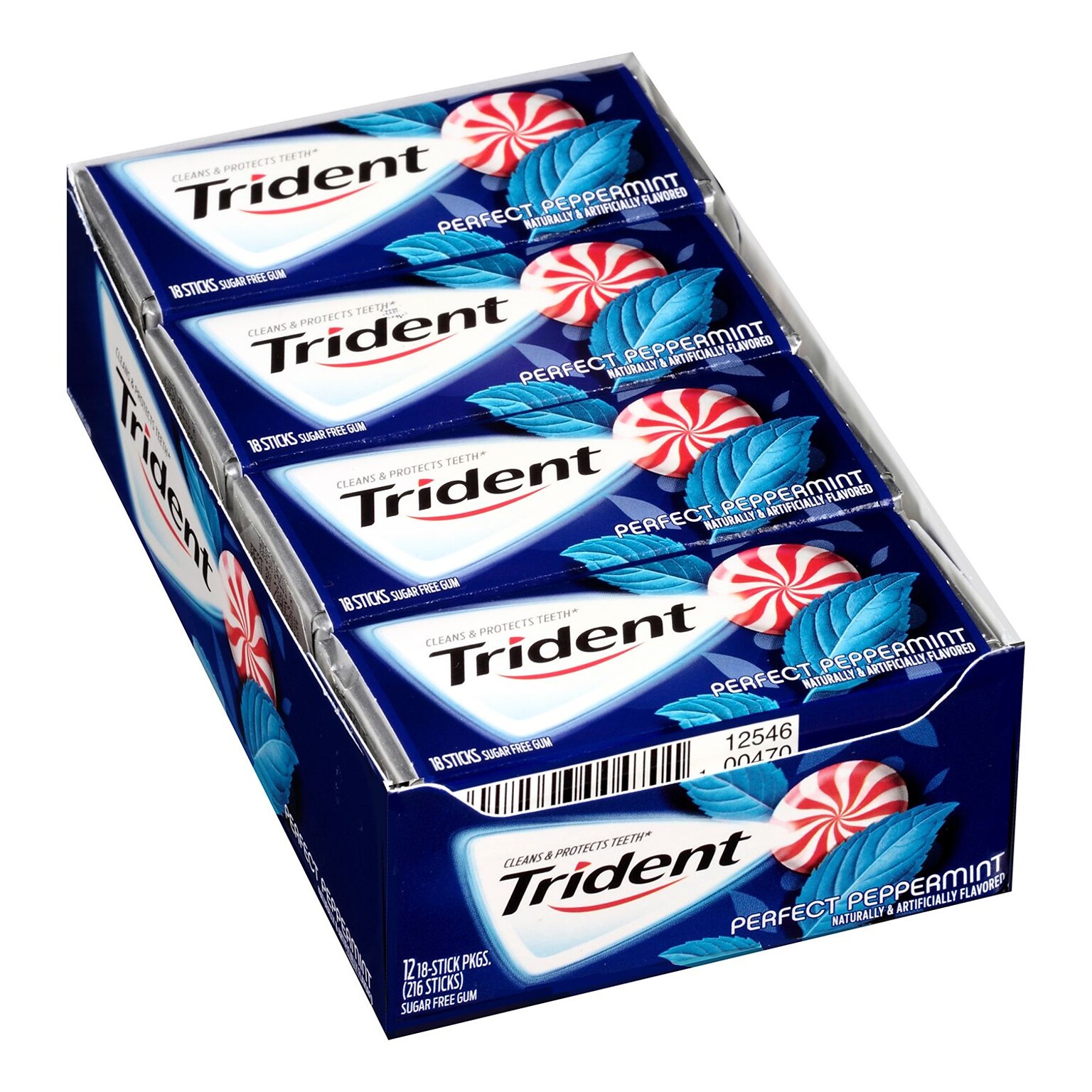 Trident Sugar Free Perfect Peppermint Gum, 14 Pieces/Pack, 12/Pack (209-02517)