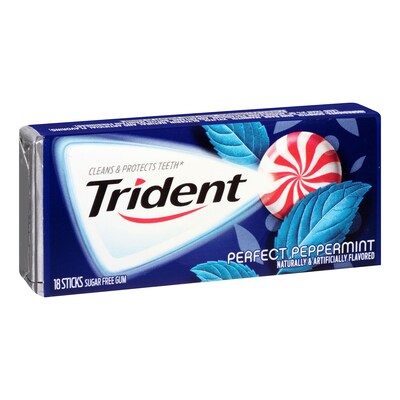 Trident Sugar Free Perfect Peppermint Gum, 14 Pieces/Pack, 12/Pack (209-02517)