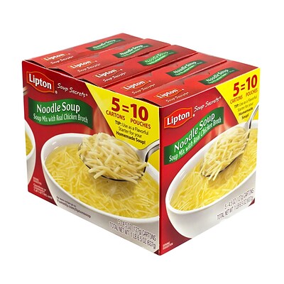 Lipton Noodle Soup Mix, 2 Pouch Box, 5 Pack (00410)