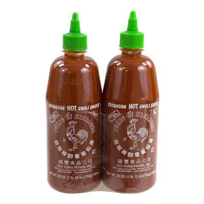 Sriracha Hot Chili Sauce, 28 oz., 2 Pack (00010)