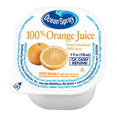 Ocean Spray Orange Juice, 4 oz., 48 Count (00725)