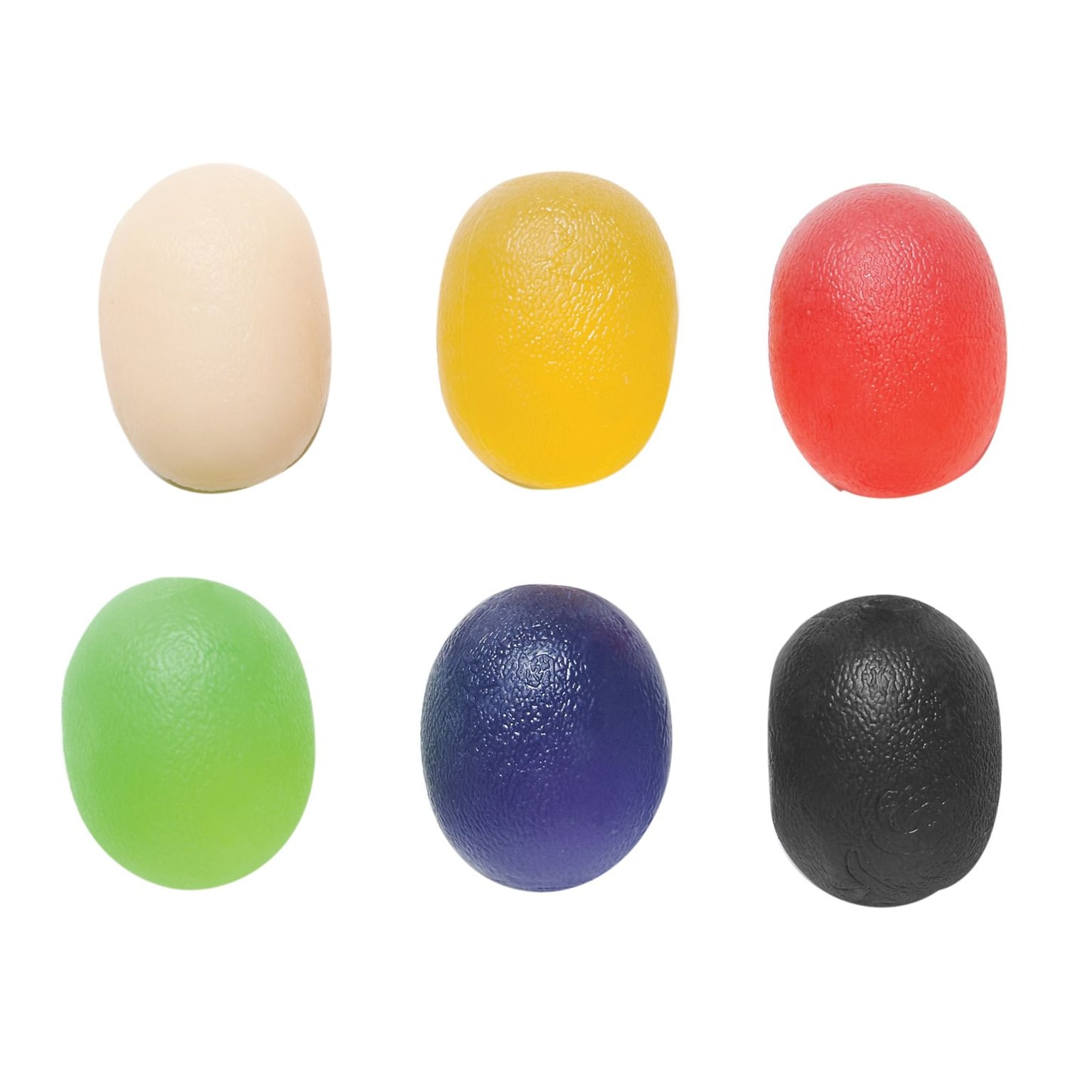 Cando Gel Hand Exercise Ball, Large, 6 Pc Set (1 Ea: Tan through Black)