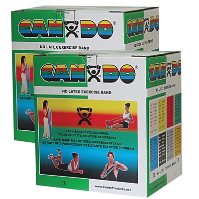 Cando Twin-Pak Latex-Free Exercise Band, Green, 100 Yard (2 50-Yd Boxes)