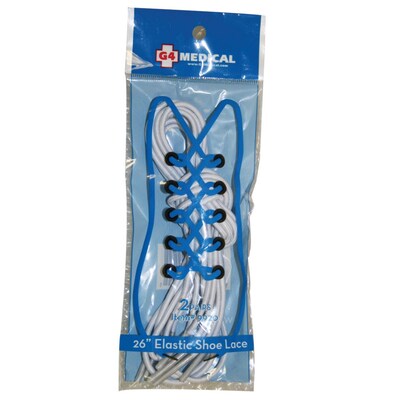 Elastic Shoe Laces, 2 Pair, White