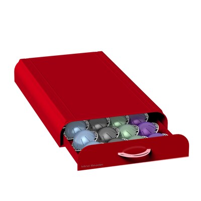 Mind Reader Anchor Coffee Pod Storage Drawer For 50 Nespresso Capsules, Red (NEST3PC-RED)