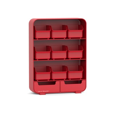 Mind Reader Baggy 9- Drawer Tea Bag and Accessory Holder, Red (TBORG-RED)